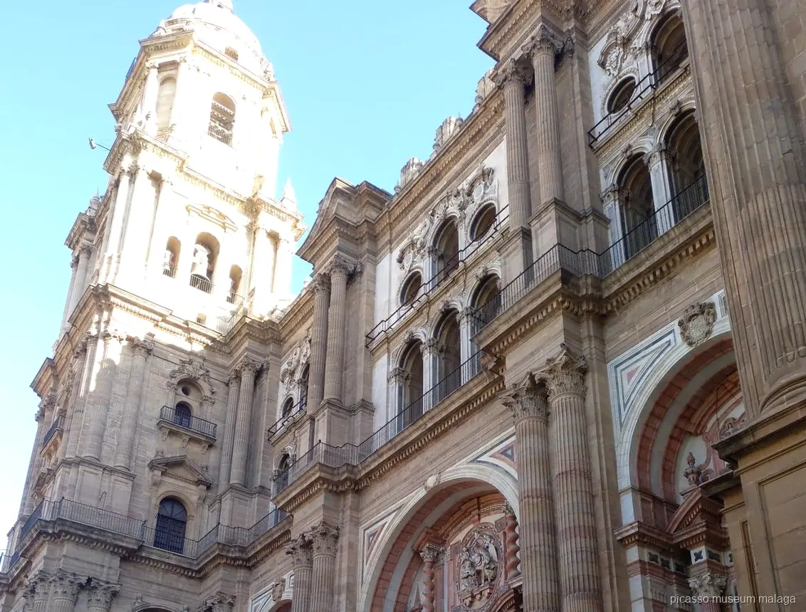 Malaga Cathedral facade visited on the Malaga Cathedral and Picasso Museum combo tour